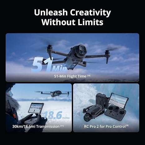 DJI Mavic 4 PRO Drone Fly More Combo 6K60 HDR, 100MP, 51-Min Max Flight Time, 18.6-Mile Range, ActiveTrack 360 Subject/Vehicle Tracking, Omnidirectional Avoidance Bundle with 128GB Memory, Backpack Landing pad - Image 3
