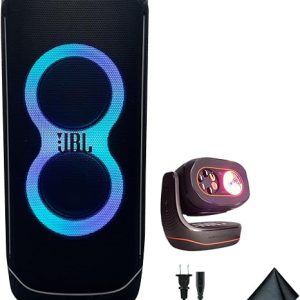 JBL PartyBox Ultimate 1100W Portable Speaker - Wi-fi & Bluetooth Connectivity Splashproof, Powerful Sound and Exciting Light Show + Partylight Beam + Cleaning Cloth