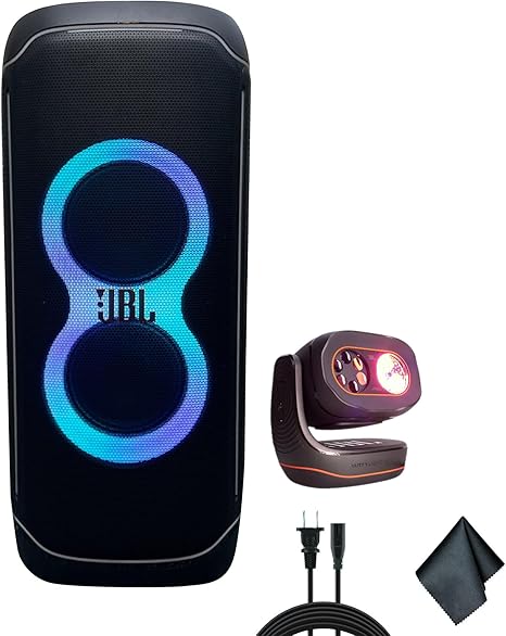 JBL PartyBox Ultimate 1100W Portable Speaker - Wi-fi & Bluetooth Connectivity Splashproof, Powerful Sound and Exciting Light Show + Partylight Beam + Cleaning Cloth